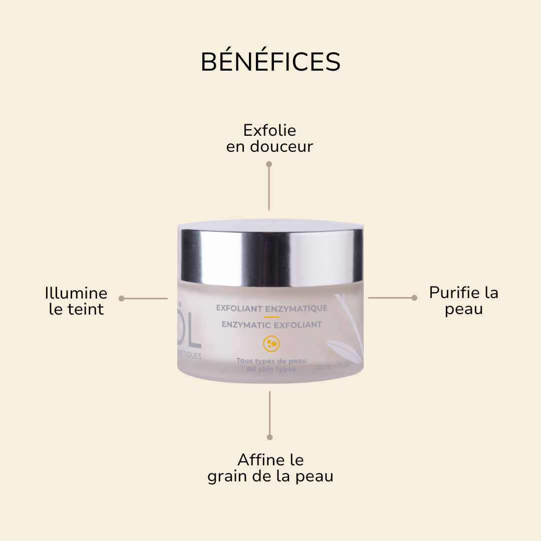 Bénéfices exfoliant enzymatique ÖL cosmétiques