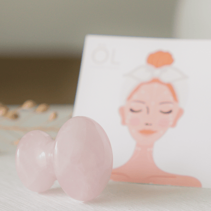 Guasha de quartz rose en forme de champignon ÖL cosmétiques