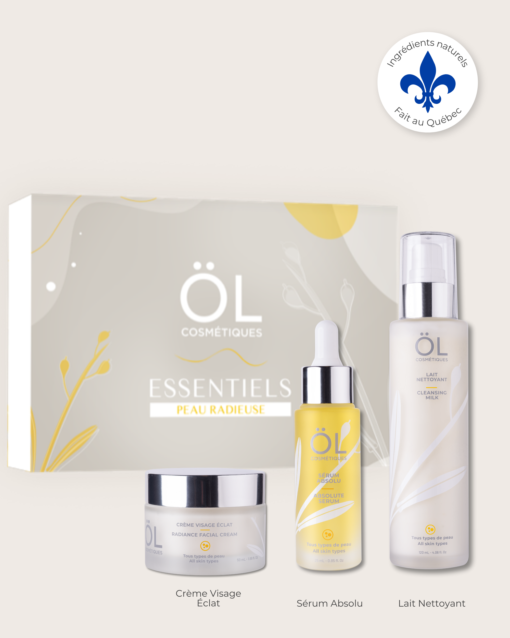 Coffret-cadeau pour les visage Les Essentiels Peau Radieuse ÖL cosmétiques