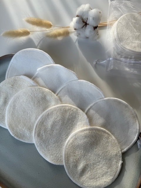 Disques démaquillants en fibres naturelles de coton et bambou